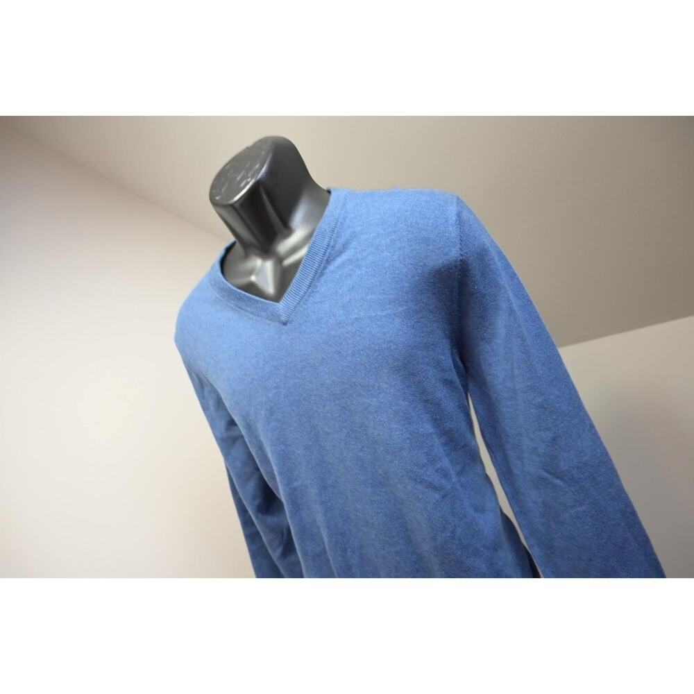 Brooks Brothers 346 Supima V Neck Sweater Blue Casual‎ Luxury Mens Medium - Picture 4 of 8